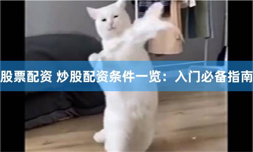 股票配资 炒股配资条件一览：入门必备指南