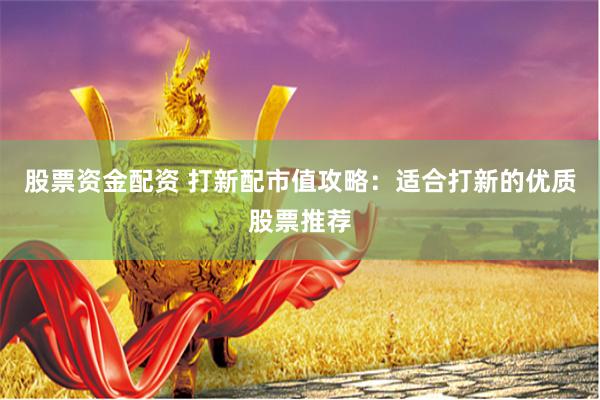 股票资金配资 打新配市值攻略：适合打新的优质股票推荐